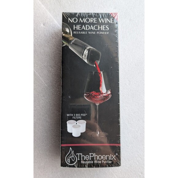 NEW The Phoenix Reusable Wine Purifier w/3 Bio Pod Filters NIB SEALED - Picture 1 of 3